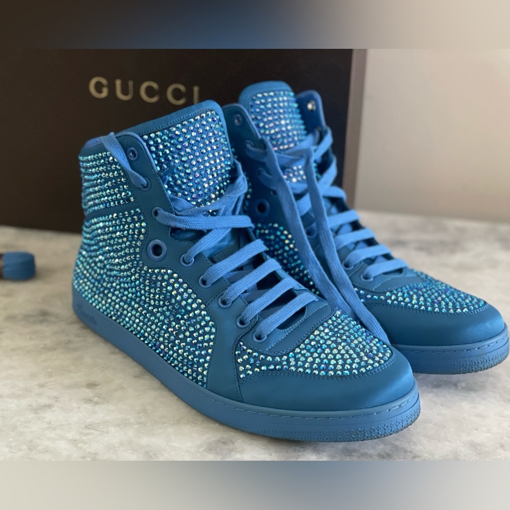 Authentic Gucci Swarovski high top sneakers!